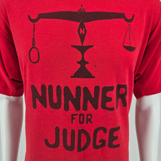 Vintage 1990s "Nunner For Judge" Harrison County Cadiz, Ohio 1992 T-Shirt (XL)