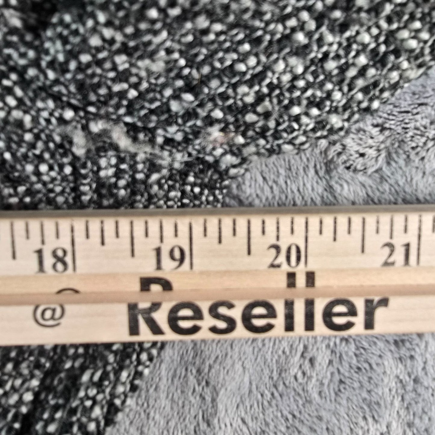 Vintage Y2K True Meaning Womens Boho Raw Edge Bouclé Belted Gray Long Coat (L)
