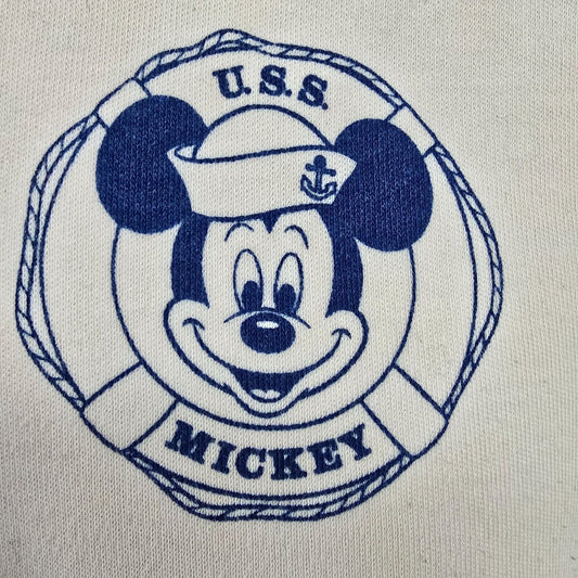 Vintage Distressed 1980s Disney U.S.S. Mickey Nautical Tank Top (Youth Large)