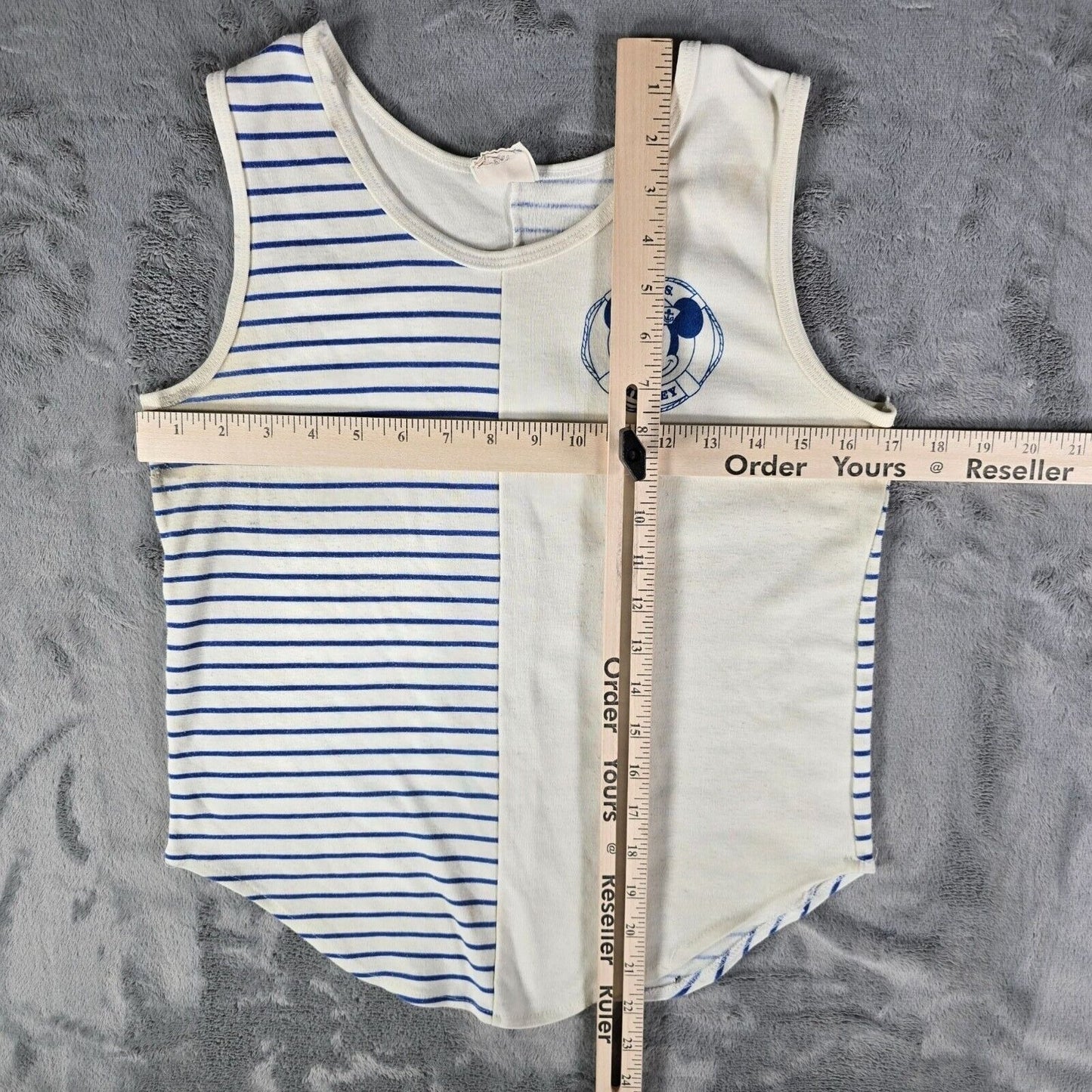Vintage Distressed 1980s Disney U.S.S. Mickey Nautical Tank Top (Youth Large)
