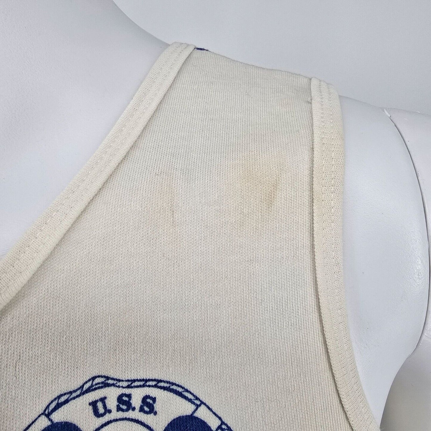 Vintage Distressed 1980s Disney U.S.S. Mickey Nautical Tank Top (Youth Large)