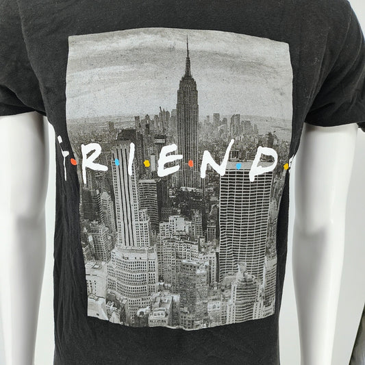 Friends New York City Skyline Black Graphic T-Shirt (Medium)