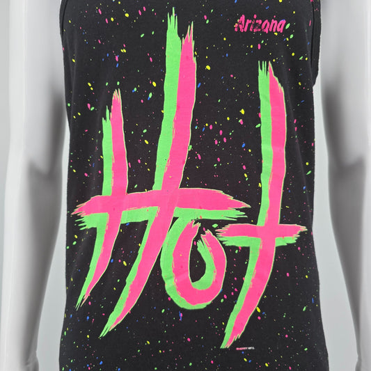 Vintage 1990s Sherry's Best Arizona Hot Neon Splatter Pattern Tank Top (S)