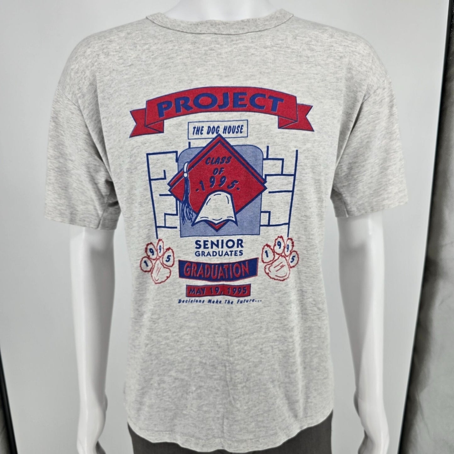 Vintage 1995 Mercer County High School Project Graduation Senior T-Shirt (XL)