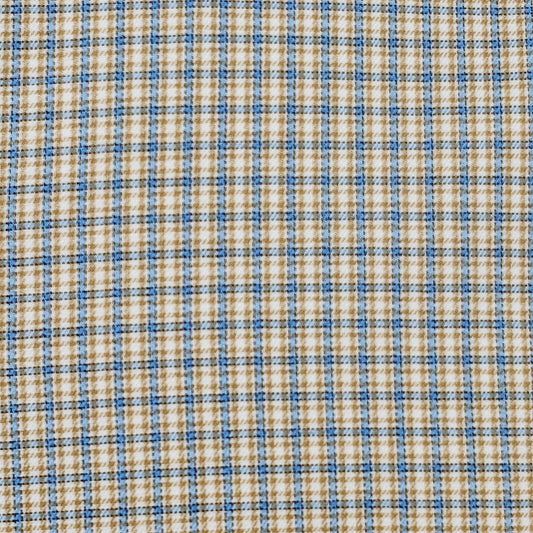 NWOT David Donahue Light Brown Checkered Trim Fit Dress Shirt (15 32/33)