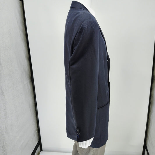 Boss Hugo Boss Blue Einstein US Suit Jacket Sport Coat Blazer (44L) *FLAW"