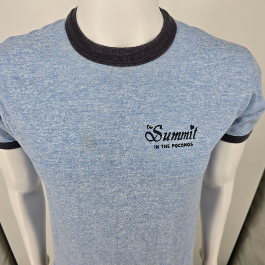 Vintage 1980s "The Summit in the Poconos" Heathered Tri-Blend Ringer T-Shirt (M)