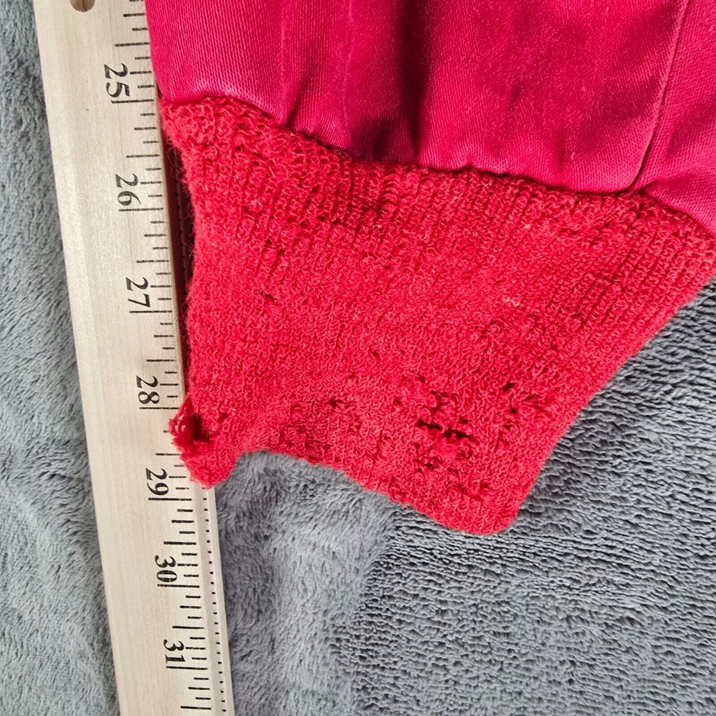 Vintage Thrashed 1940s/1950s Red Cold Weather Hunting/Workwear Pants (31x28)