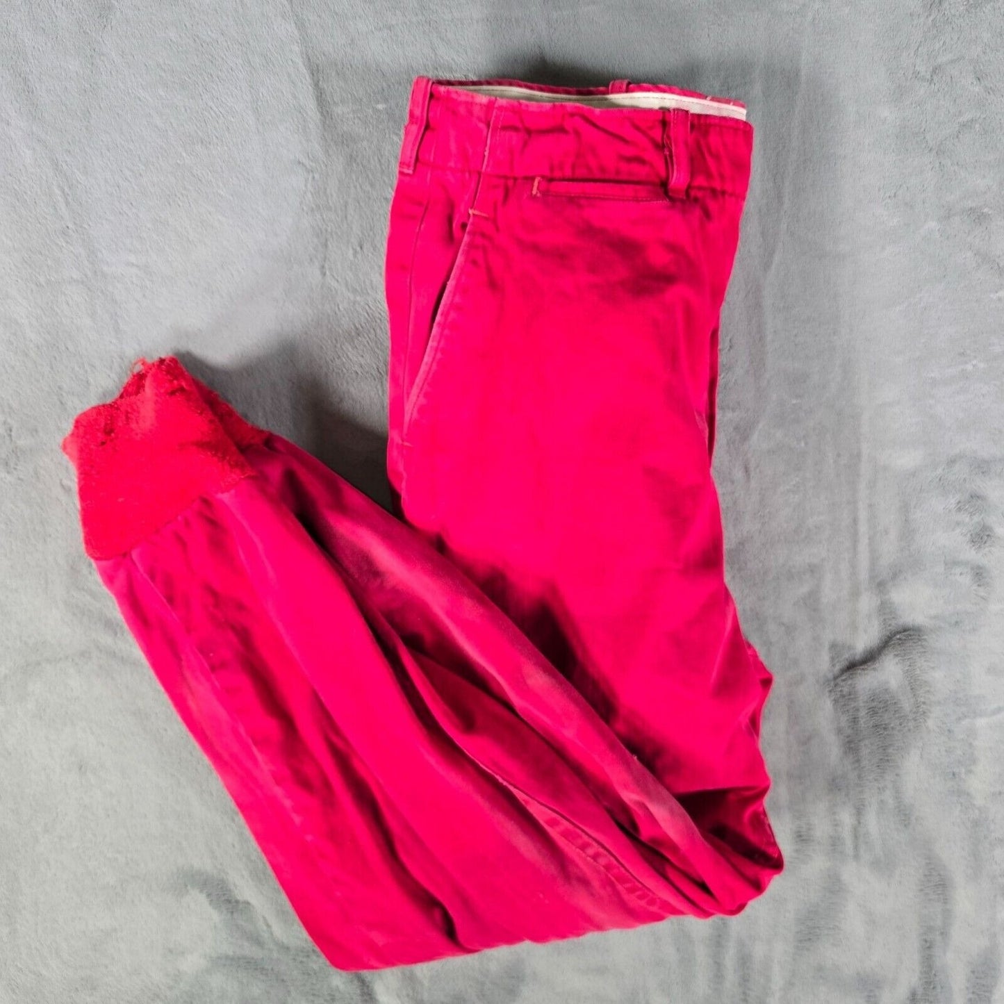 Vintage Thrashed 1940s/1950s Red Cold Weather Hunting/Workwear Pants (31x28)
