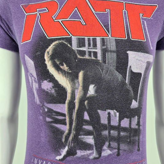 Vintage 1980s Ratt Invasion of Your Privacy Tour 1985 Concert T-Shirt (XS/S)