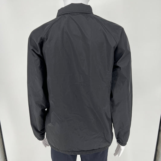 VANS Youth Torrey Black Snap Button Windbreaker Nylon Coach Jacket (Youth Large)
