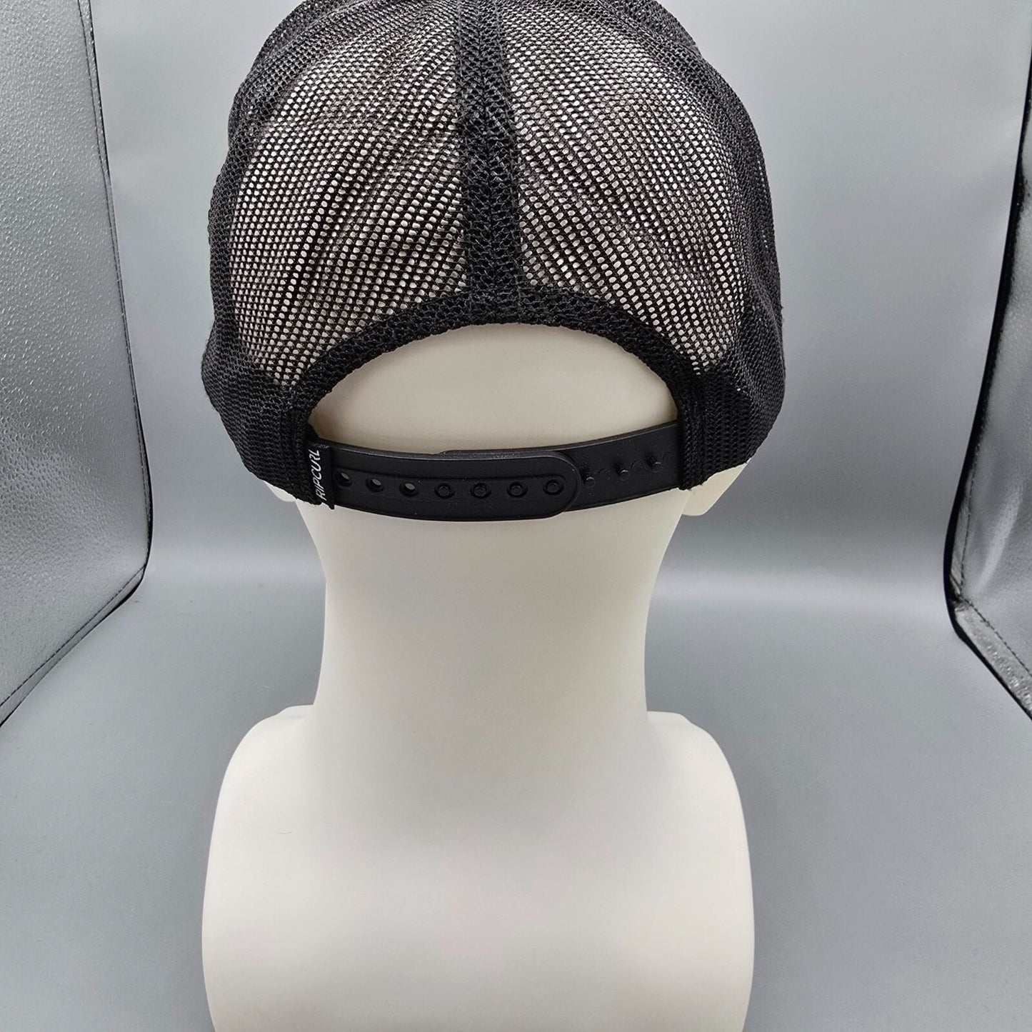 Rip Curl Rainbow Logo Black Snapback 100% Mesh Adjustable Cap Trucker Hat
