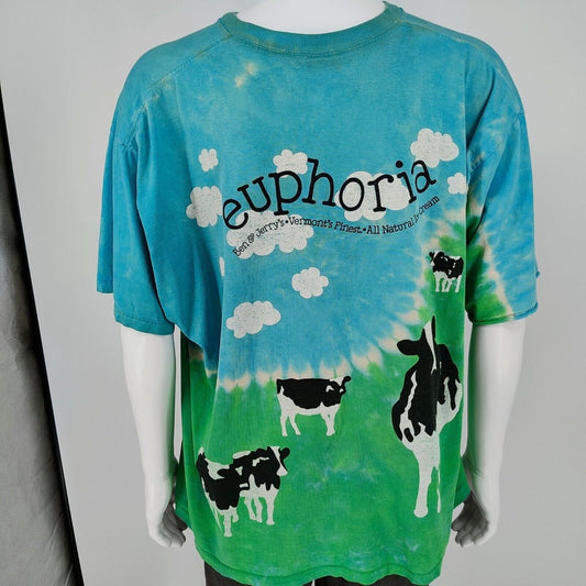 Vintage Liquid Blue Ben & Jerrys Euphoria All Over Print T-Shirt (XXL) *Thrashed