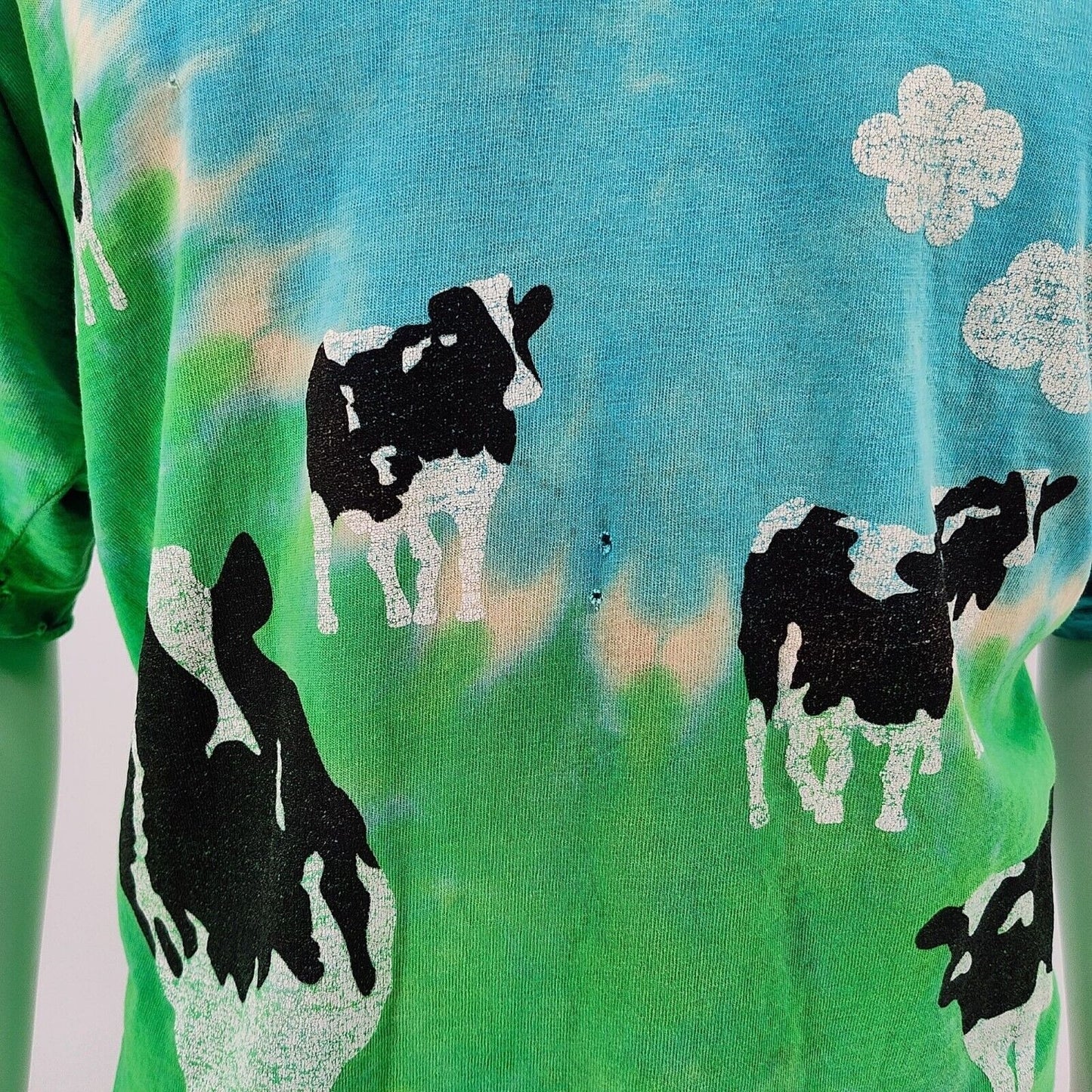 Vintage Liquid Blue Ben & Jerrys Euphoria All Over Print T-Shirt (XXL) *Thrashed