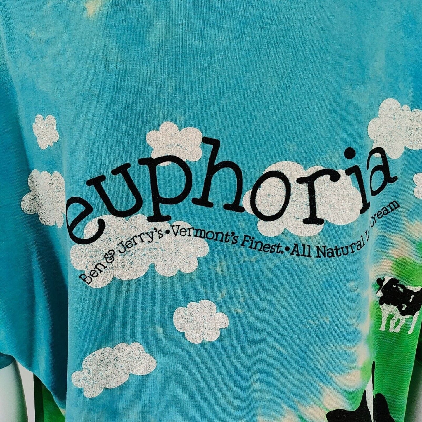Vintage Liquid Blue Ben & Jerrys Euphoria All Over Print T-Shirt (XXL) *Thrashed
