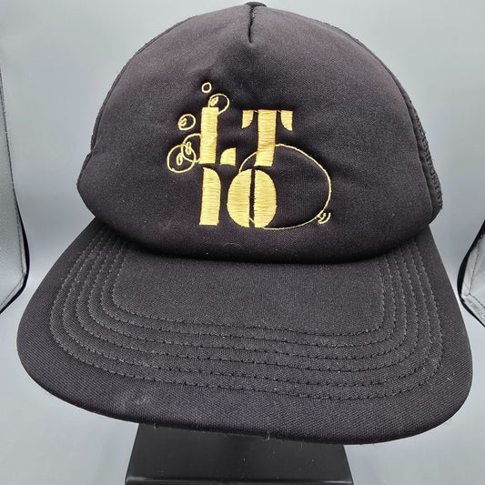 Black & Gold Embroidered Logo Adjustable Snapback Mesh Back Big X Trucker Hat