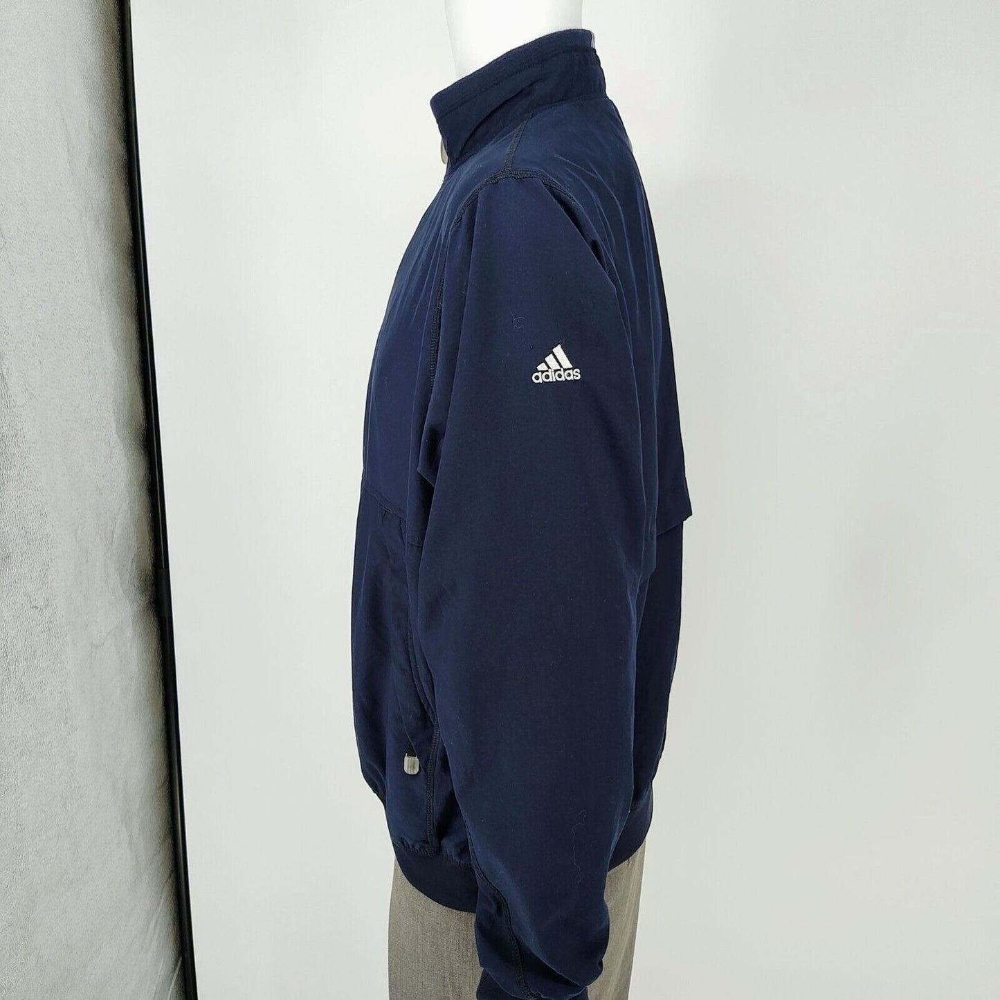 Vintage Y2K 2001 Adidas Navy Blue Climashell Wind Windbreaker Golf Jacket (L)