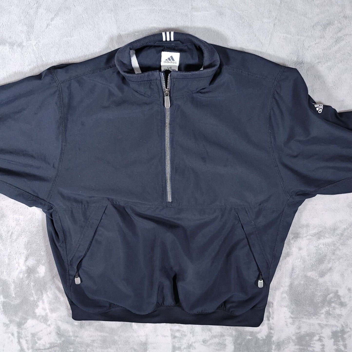 Vintage Y2K 2001 Adidas Navy Blue Climashell Wind Windbreaker Golf Jacket (L)