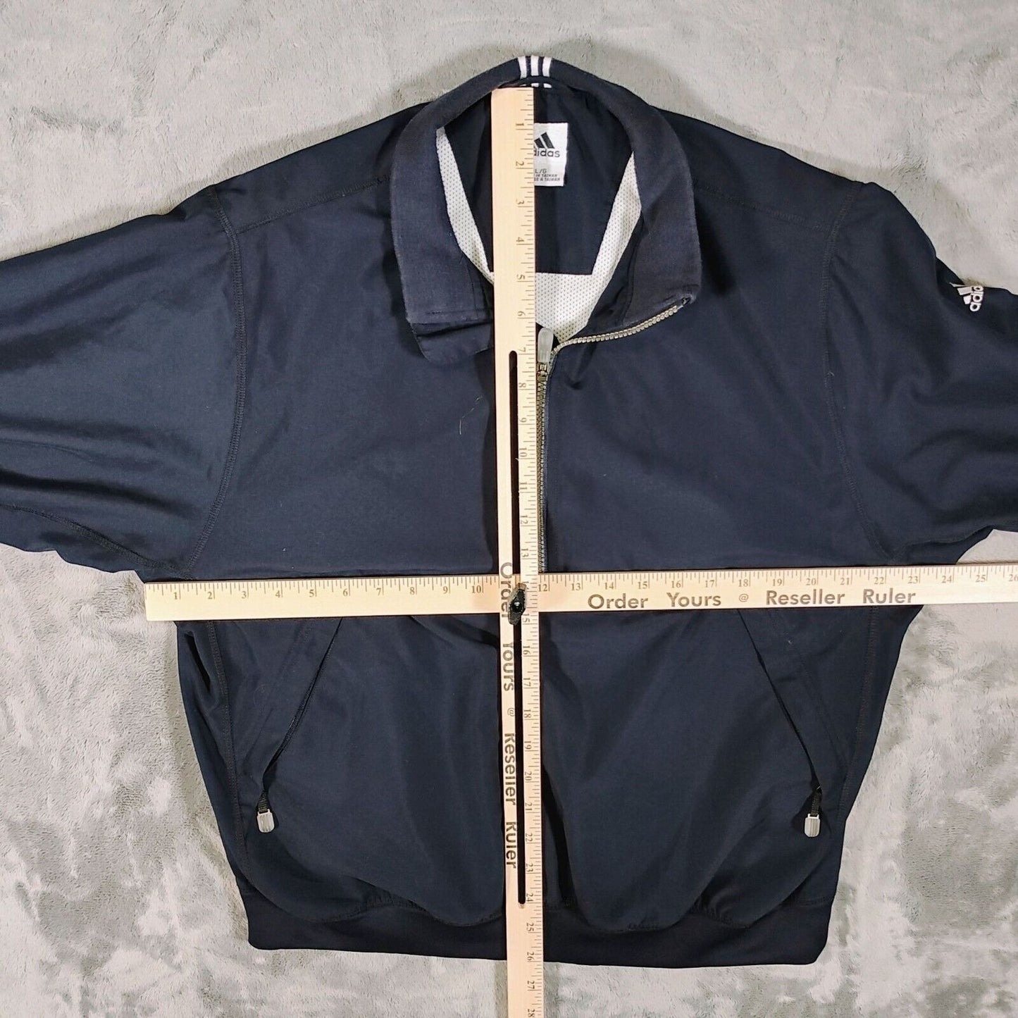 Vintage Y2K 2001 Adidas Navy Blue Climashell Wind Windbreaker Golf Jacket (L)
