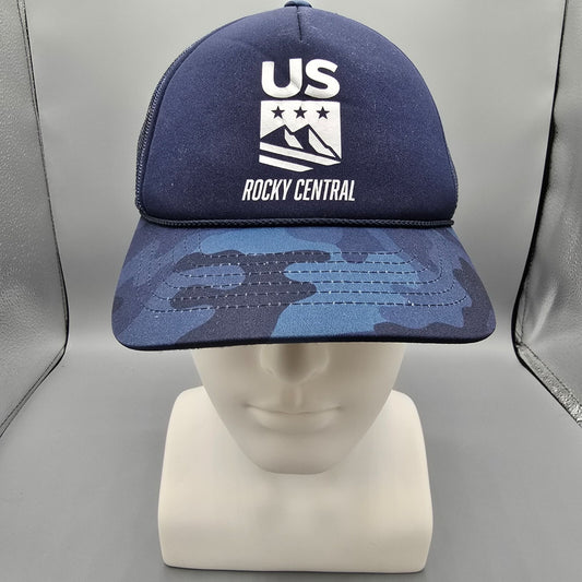Ski Town All-Stars Vali Colorado US Rocky Central Blue Camouflage Trucker Hat