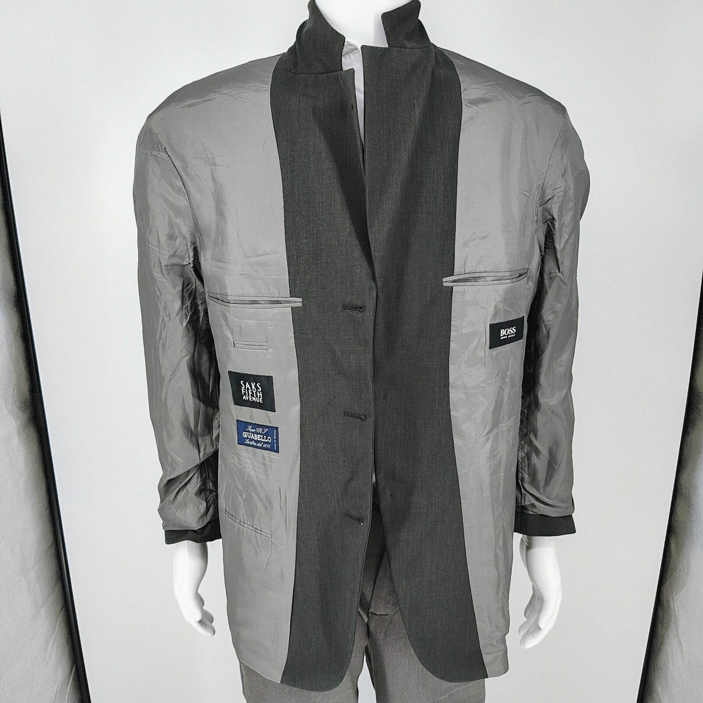 Boss Hugo Boss Green/Gray Einstein/Sigma Guabello Super 110s Suit Jacket (40S)