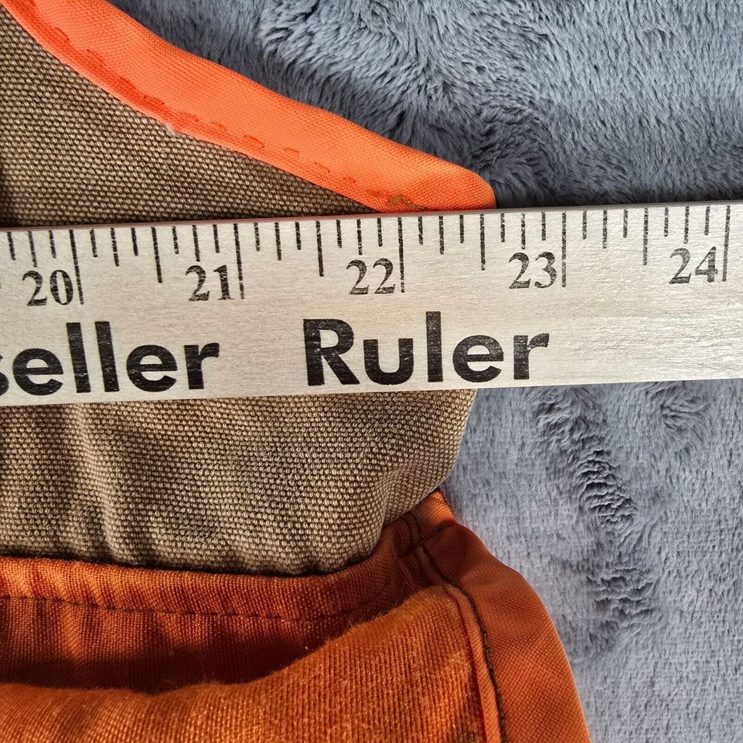 Distressed Vintage 1970s Sport-Bilt Orange and Brown Canvas Hunting Vest (L)