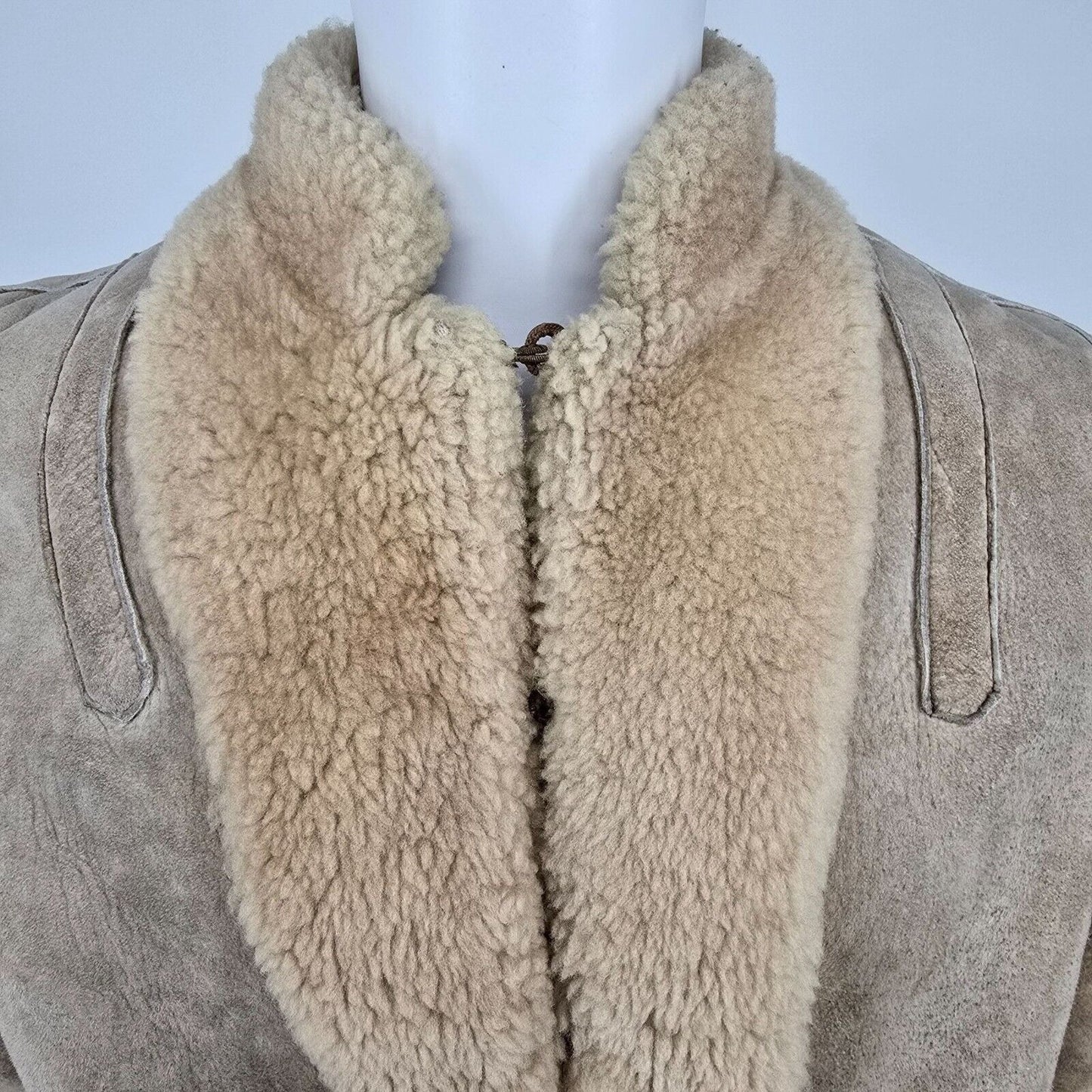 Vintage 1960s Tannery East Reversible Shearling Sheepskin Aviator Jacket (M)