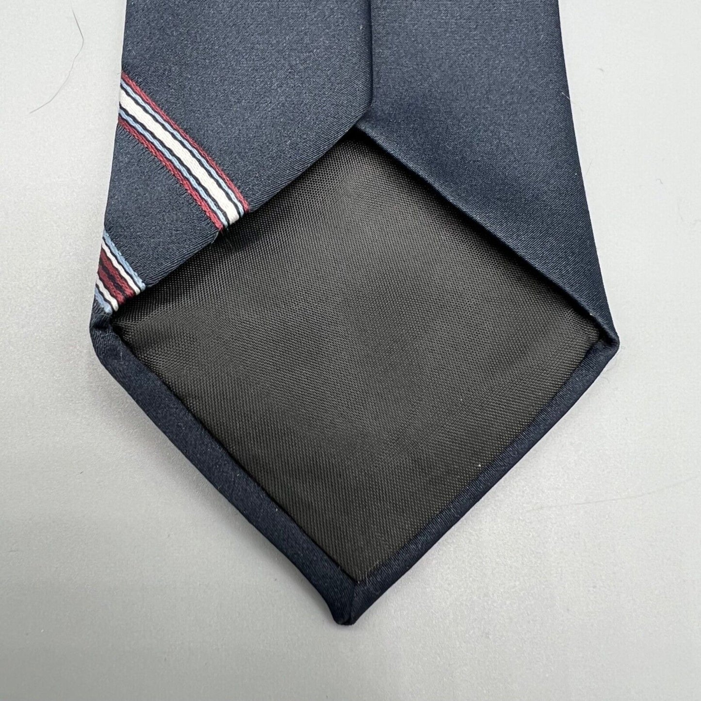 Vintage 1960s Wemlon Wash'N'Wear by Wembley Navy Blue Striped Mens Necktie