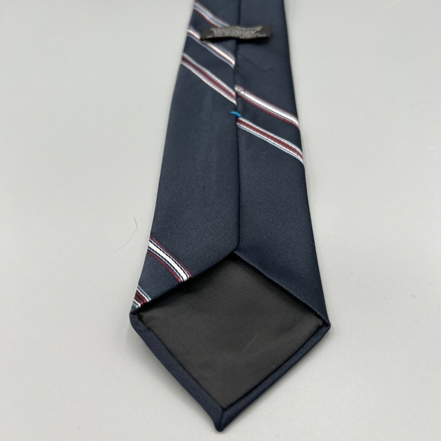 Vintage 1960s Wemlon Wash'N'Wear by Wembley Navy Blue Striped Mens Necktie