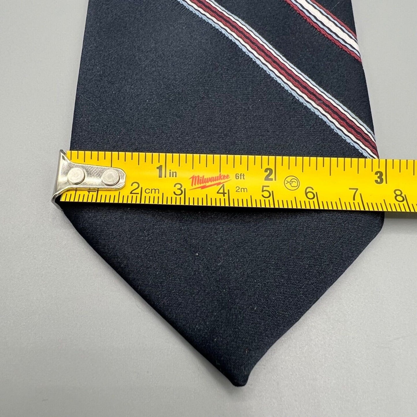 Vintage 1960s Wemlon Wash'N'Wear by Wembley Navy Blue Striped Mens Necktie