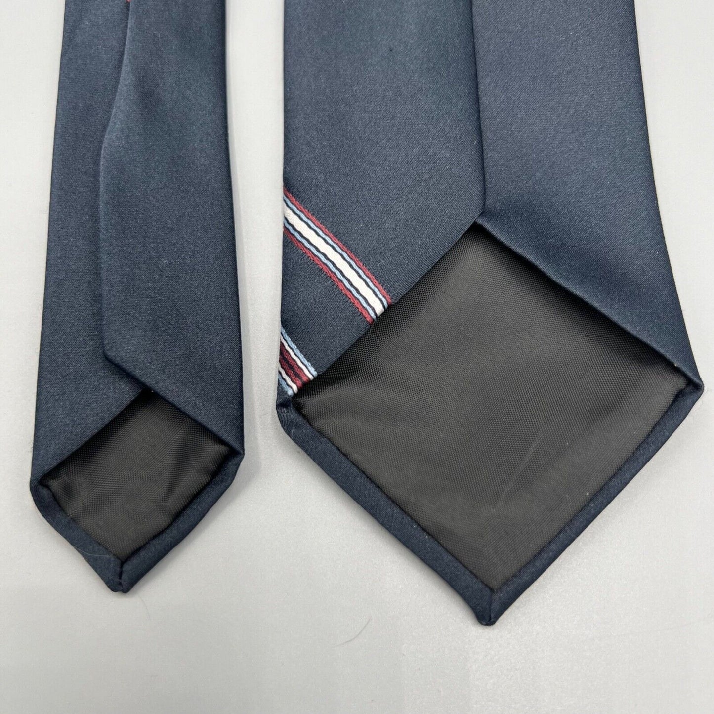 Vintage 1960s Wemlon Wash'N'Wear by Wembley Navy Blue Striped Mens Necktie
