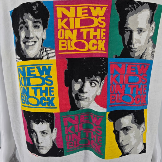 Vintage 1989 America's Finest New Kids On The Block Pop Art Graphic Tank Top (L)