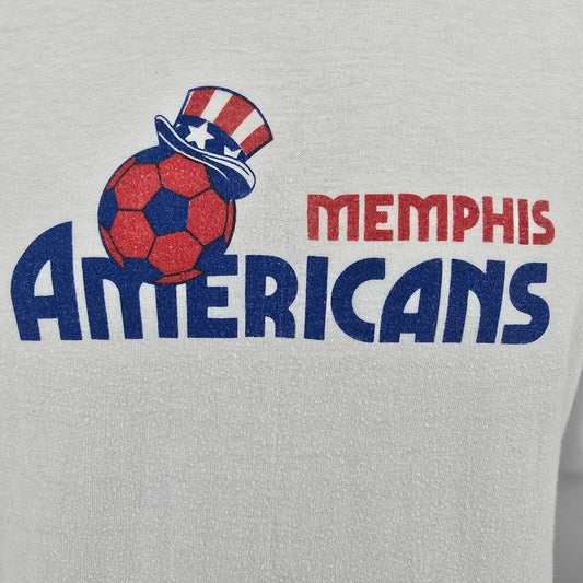 Vintage 1980s Memphis Americans Major Indoor Soccer League Ringer T-Shirt (M)