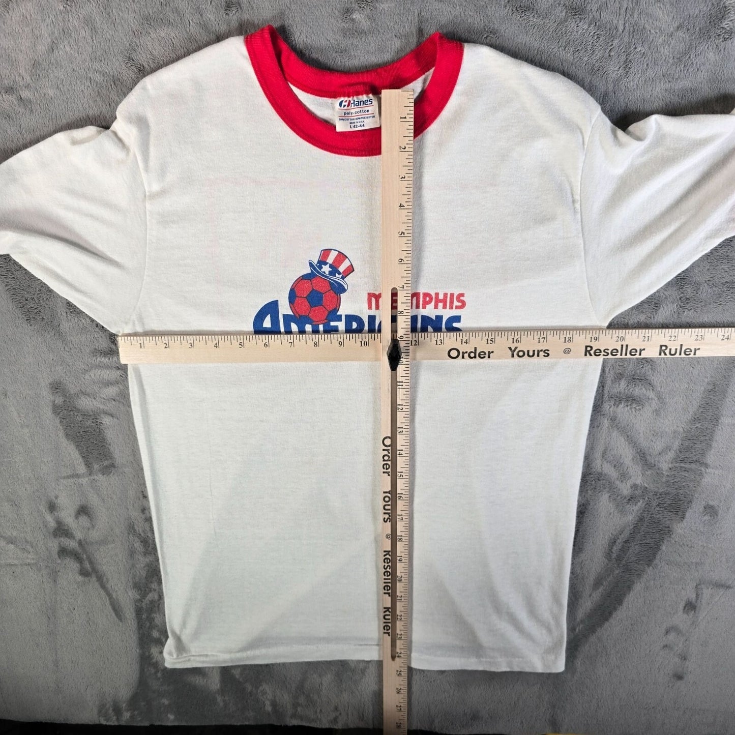 Vintage 1980s Memphis Americans Major Indoor Soccer League Ringer T-Shirt (M)