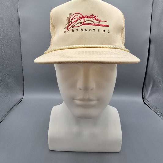 VTG Superstition Contracting Arizona Five-Panel Twill Front Beige Trucker Hat
