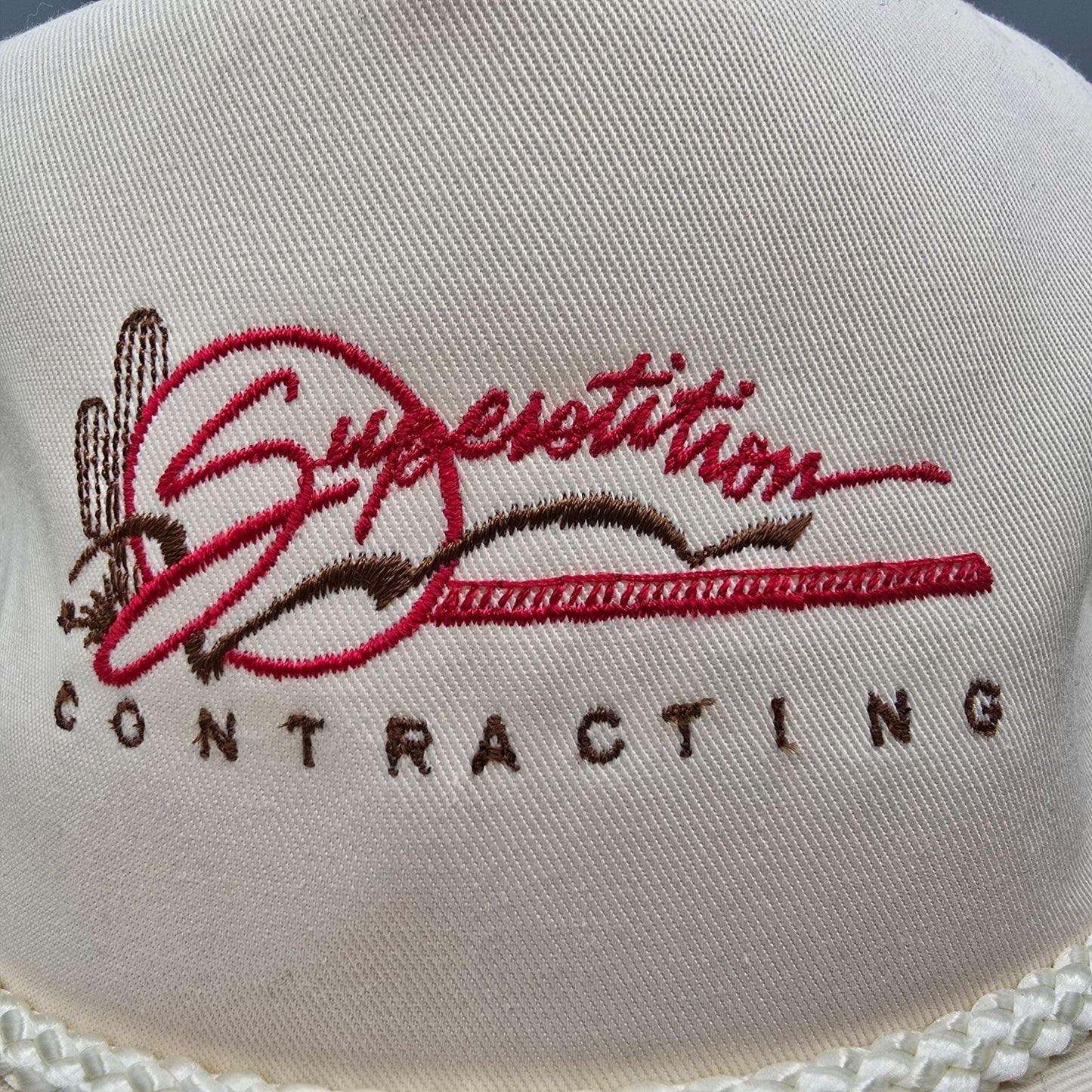 VTG Superstition Contracting Arizona Five-Panel Twill Front Beige Trucker Hat
