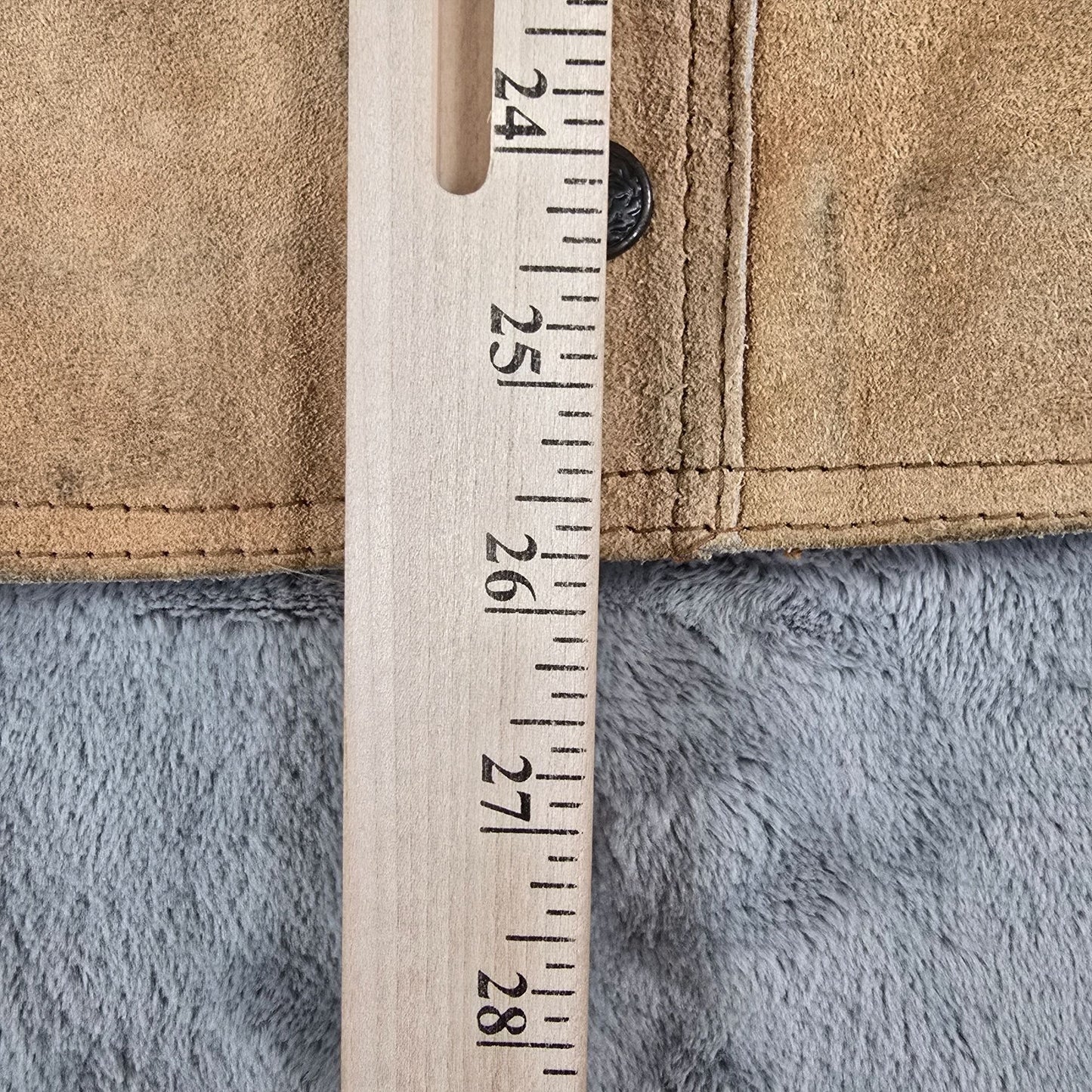 Vintage 1970s Dagger Collar Tan Suede Snap Button Western Jacket (Youth Large)