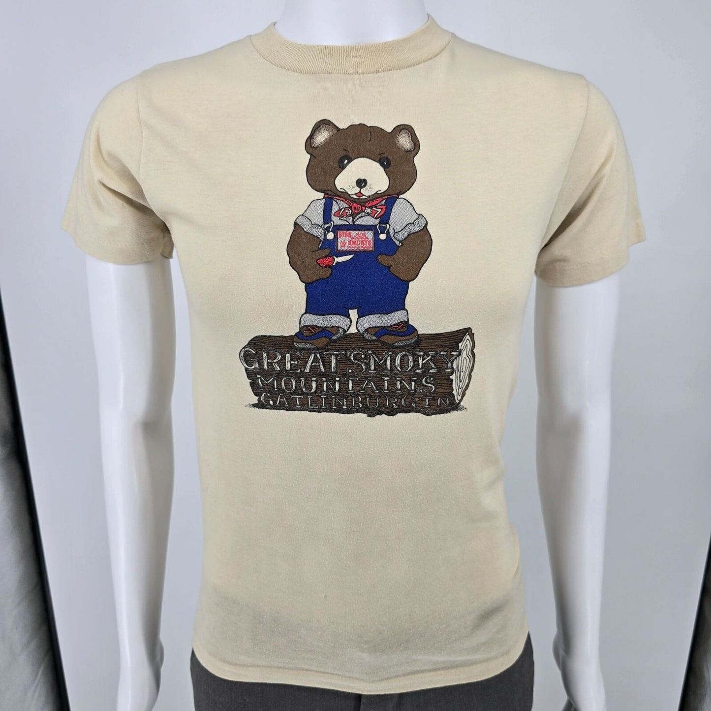 Vintage 1980s Great Smoky Mountains Gatlinburg, TN Bear Graphic T-Shirt (S)