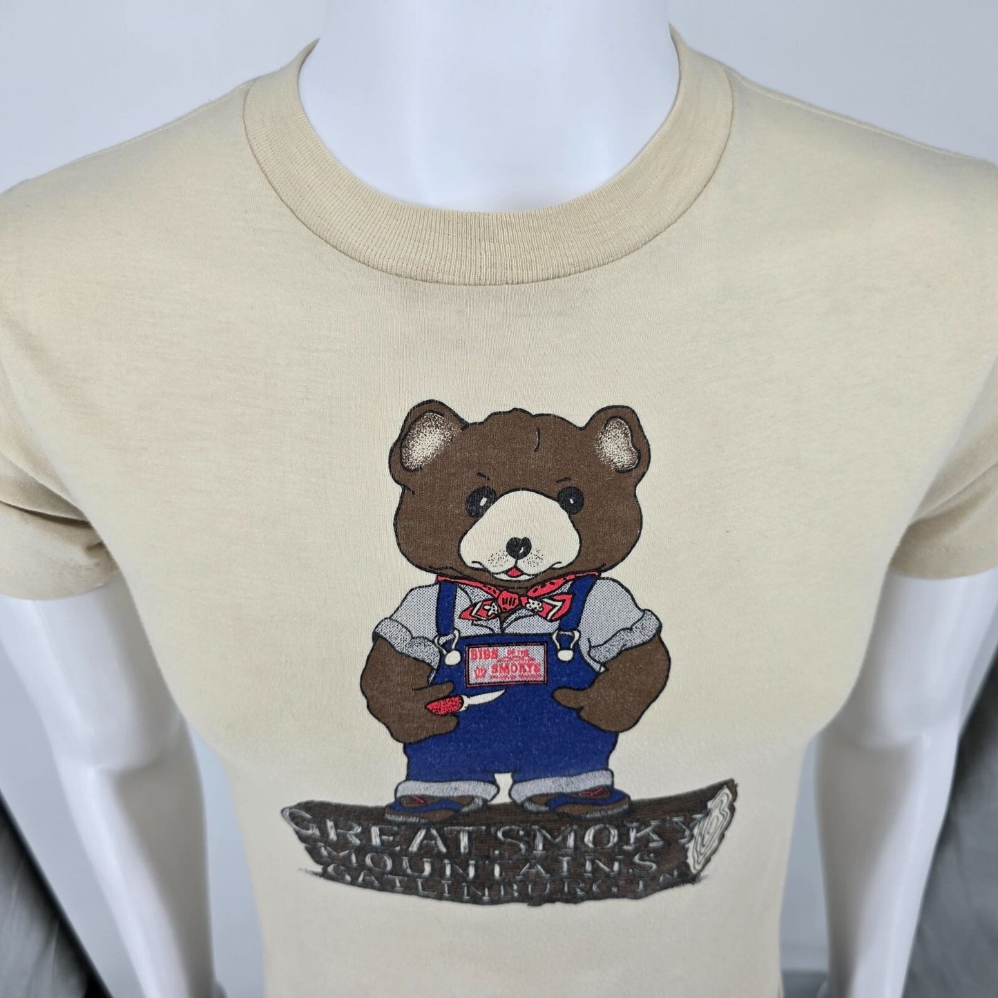 Vintage 1980s Great Smoky Mountains Gatlinburg, TN Bear Graphic T-Shirt (S)