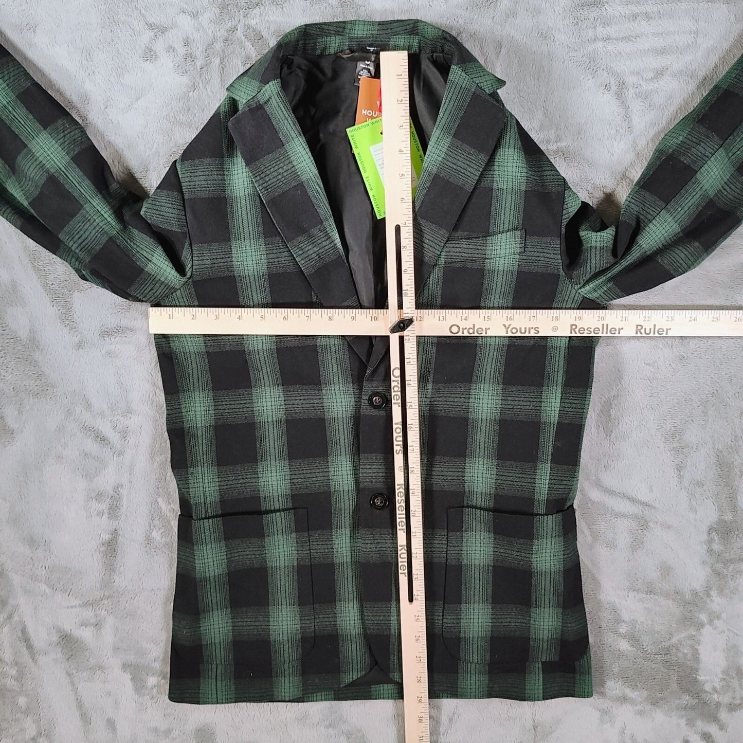 NWT Houston White Men's Black and Green Plaid Suit Jacket/Sport Coat (Small)