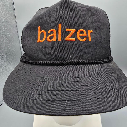 Vintage Balzer Embroidered Logo Black Youth Size Players Five Panel Hat