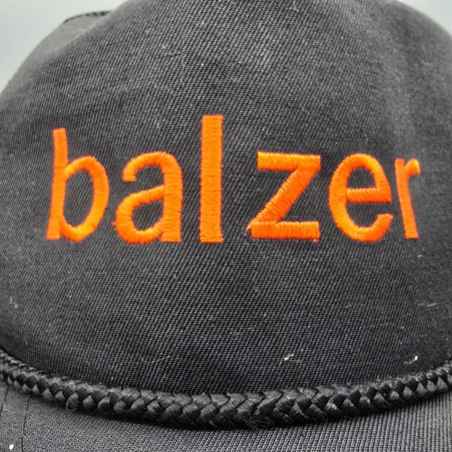 Vintage Balzer Embroidered Logo Black Youth Size Players Five Panel Hat