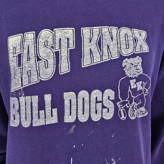 Distressed Vintage 1990s East Knox Bull Dogs Howard, Ohio Sweatshirt (2XL)