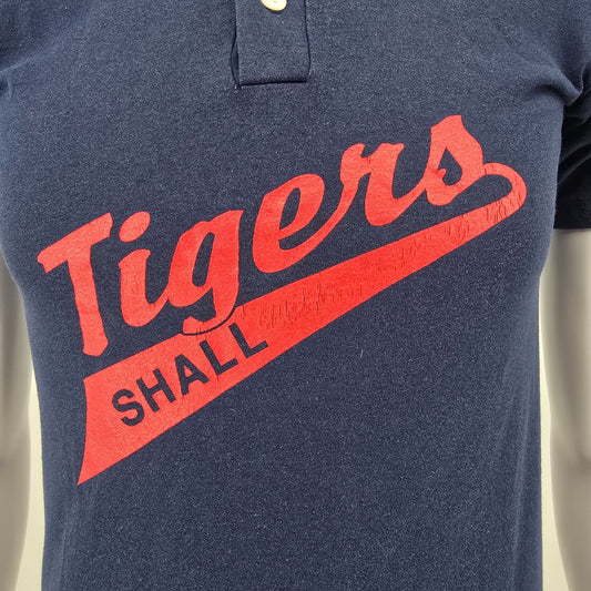 Vintage 1990s Soffe Shirts Tigers Shall Scroggins #7 Henley T-Shirt -Youth Large