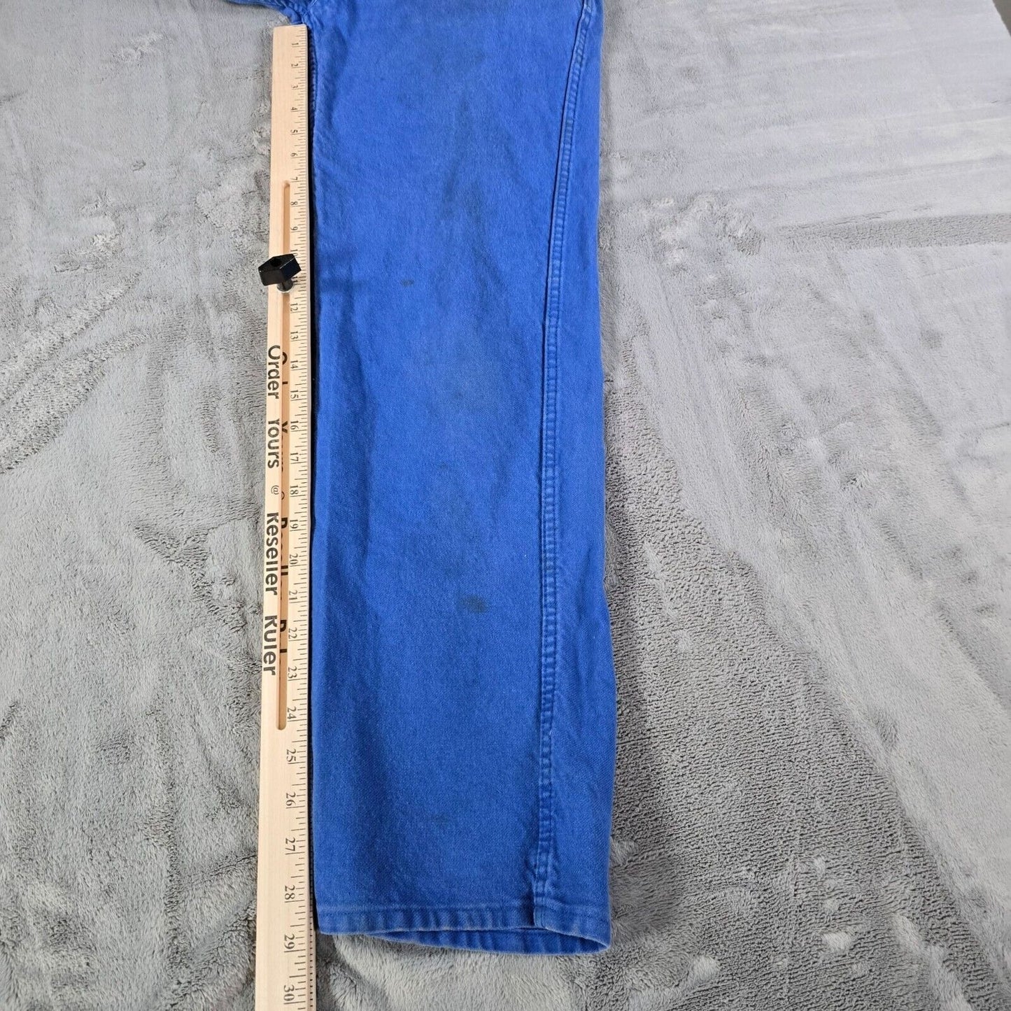 Vintage Y2K Workwear Distressed Le Cedre Unisex Blue Bugatti Twill Pants (29x28)