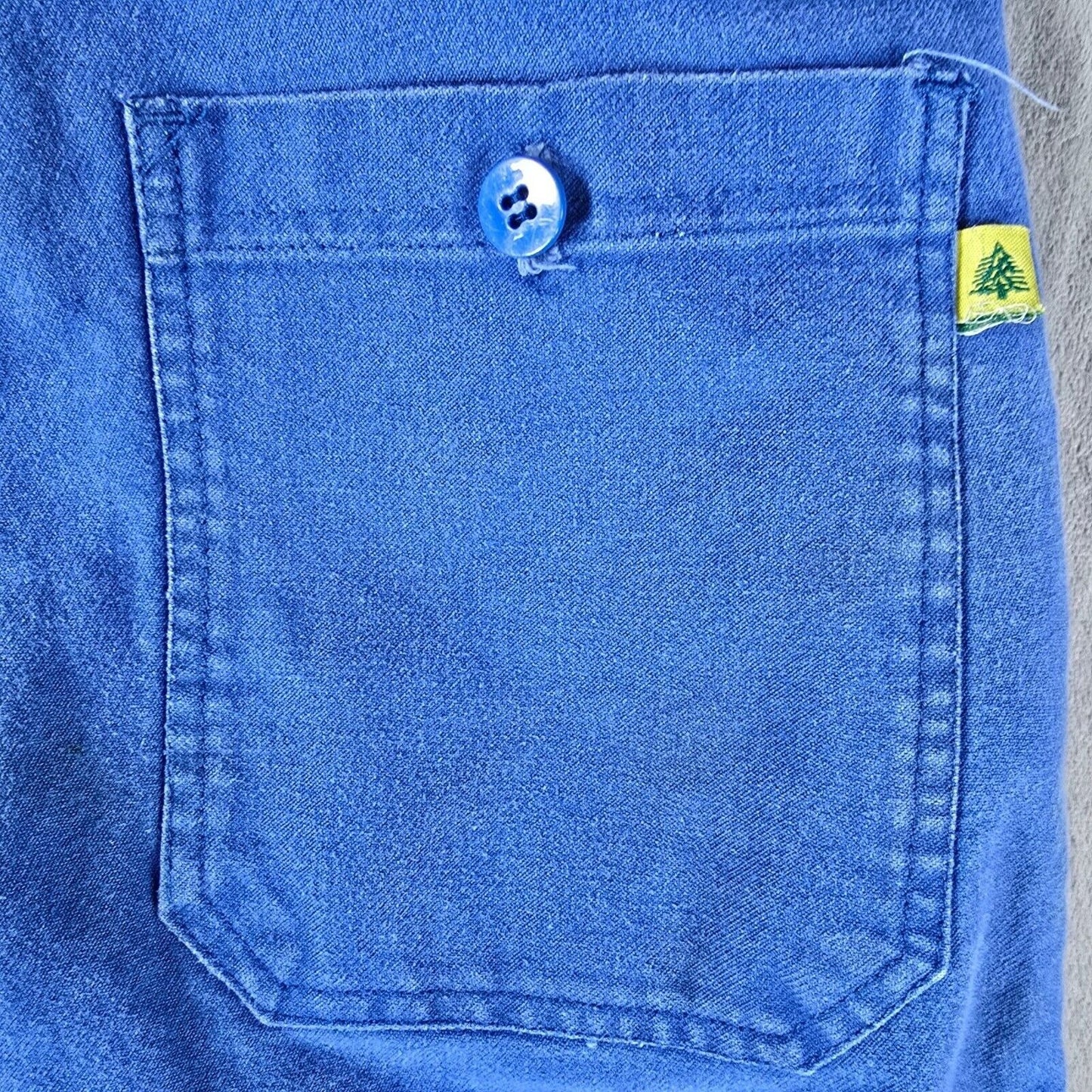 Vintage Y2K Workwear Distressed Le Cedre Unisex Blue Bugatti Twill Pants (29x28)