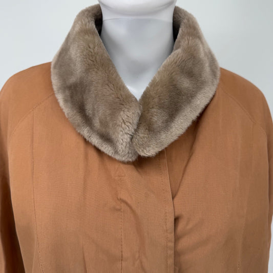Vintage 1970s Misty Harbor Borgazia Faux Fur Lined Any Weather Coat (L/XL)