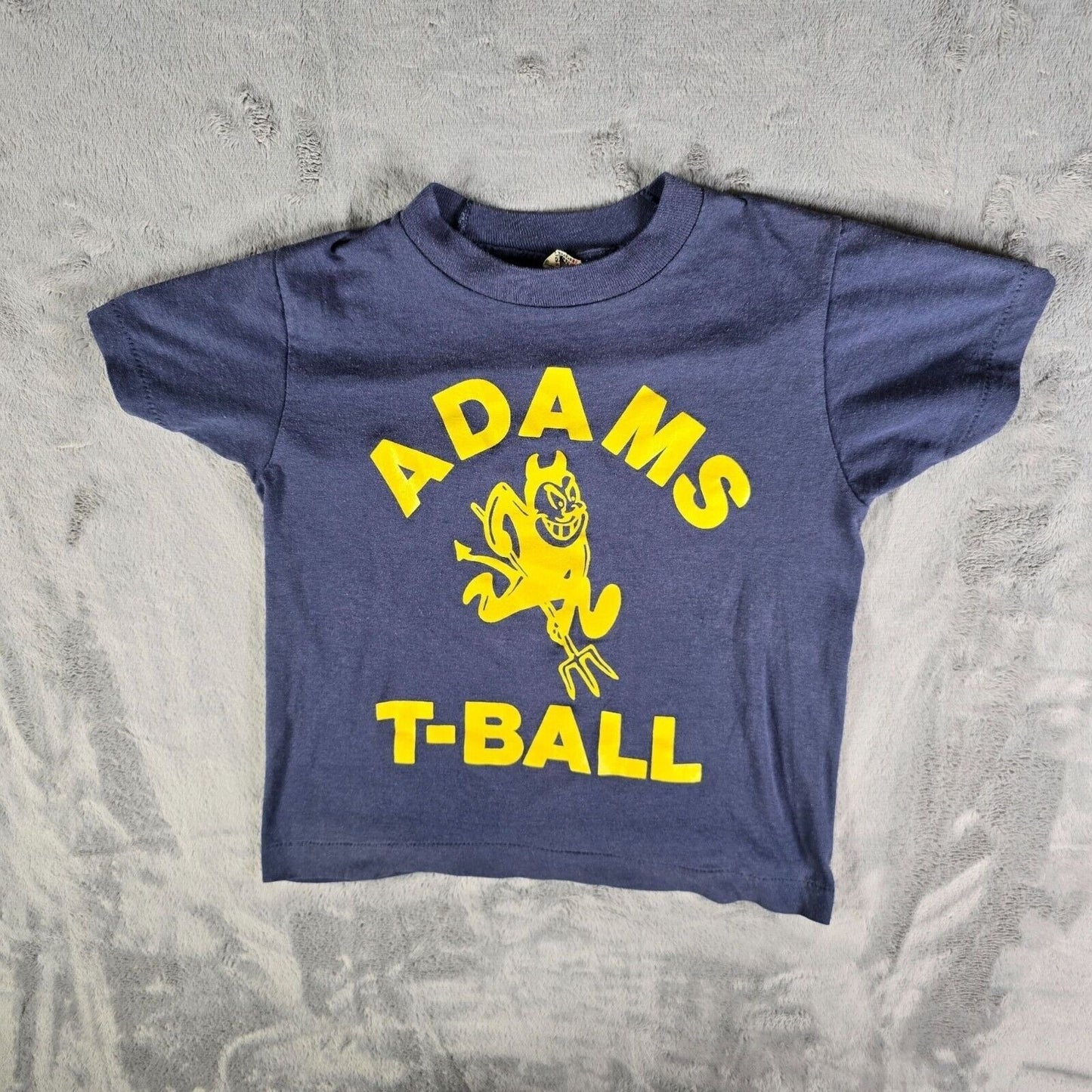 Vintage 1980s Screen Stars Adams T-Ball Devil Mascot T-Shirt (Youth M 10-12)