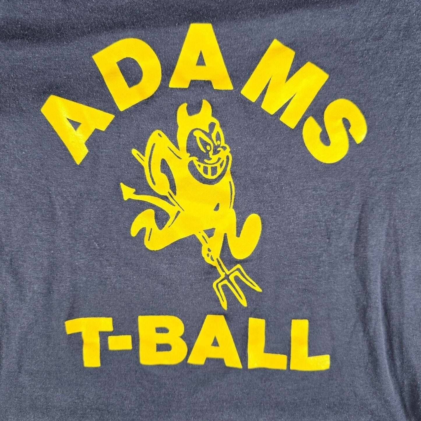 Vintage 1980s Screen Stars Adams T-Ball Devil Mascot T-Shirt (Youth M 10-12)