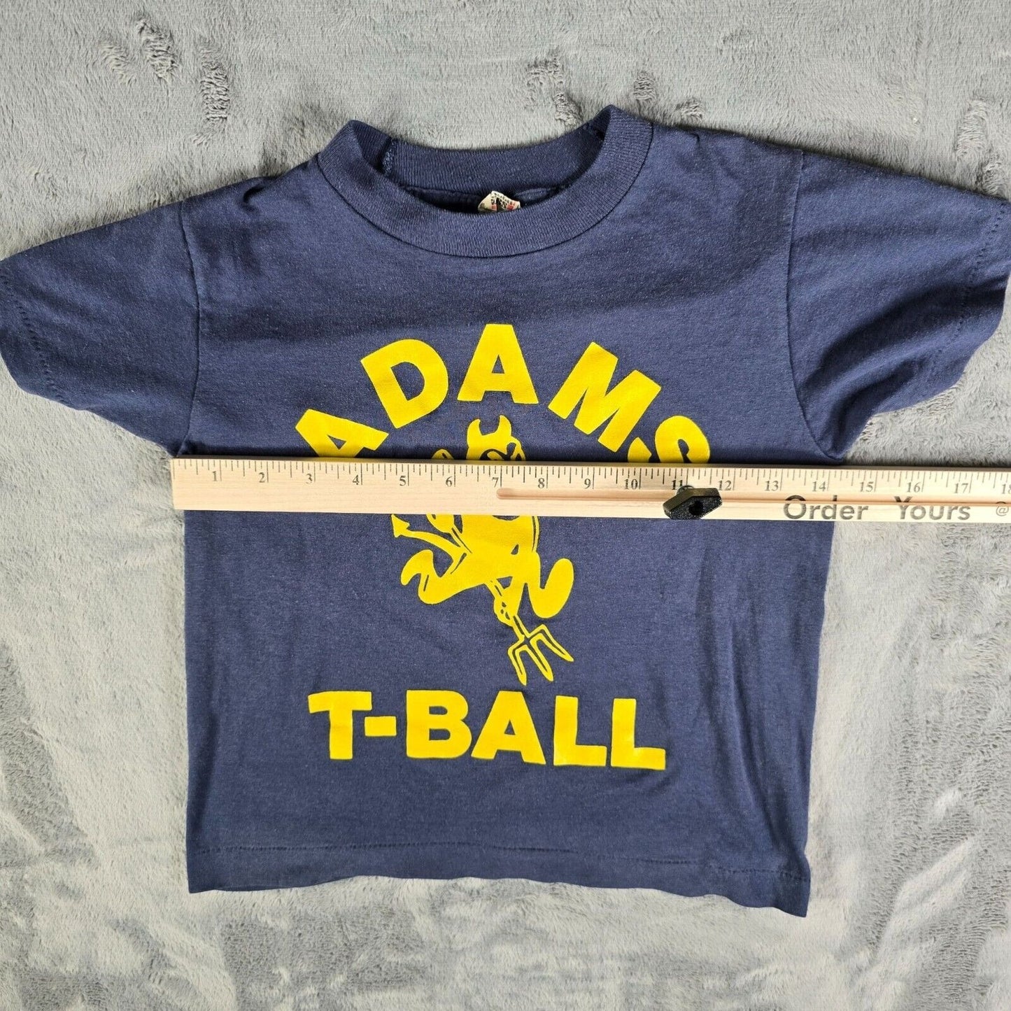 Vintage 1980s Screen Stars Adams T-Ball Devil Mascot T-Shirt (Youth M 10-12)